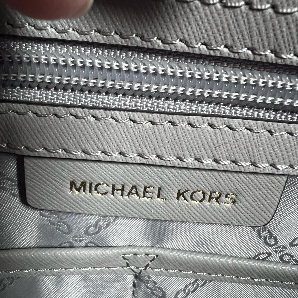 Michael Kors gray leather tote bag/like new - Picture 10 of 12